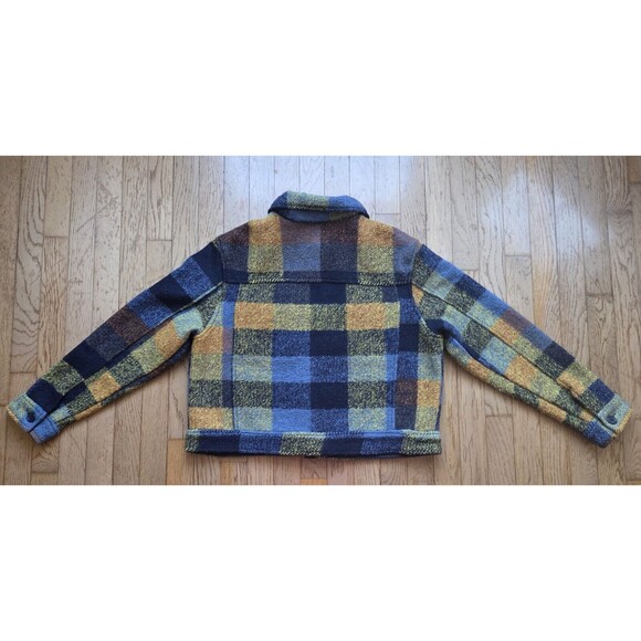 House of Harlow Womens M Plaid Crop Shacket Shirt Jacket Colorful Wool Blend - Picture 4 of 6